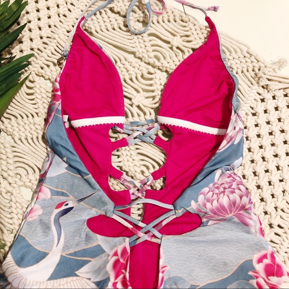 ISABELLA ROSE PURPLE & PINK ONE PIECE BIKINI XS/S - Picture 7 of 8